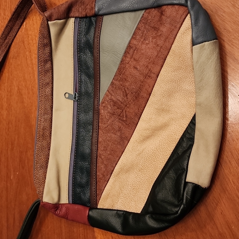 Made In Mexico Patchwork Leather Large Purse! Vin… - image 4